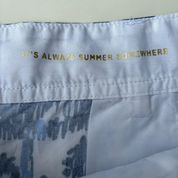 Lily Pulitzer The Callahan Short Blue White Abstract Floral Paisley Print Size 6 - Picture 5 of 8